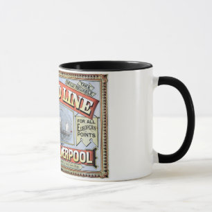 Caneca Linha poster de Cunard de New York Liverpool