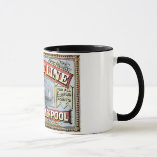 Caneca Linha poster de Cunard de New York Liverpool
