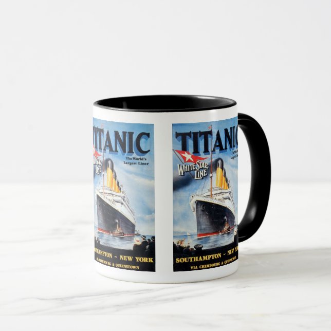 Caneca Linha White Star Titanic - Maior Liner do Mundo (Frente Esquerda)