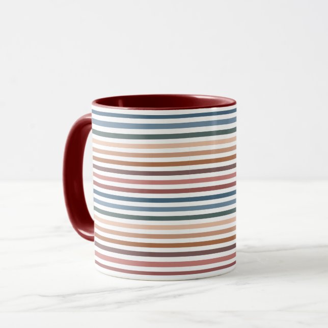Caneca Linhas Arco-íris Minimalistas Suaves (Frente Esquerda)