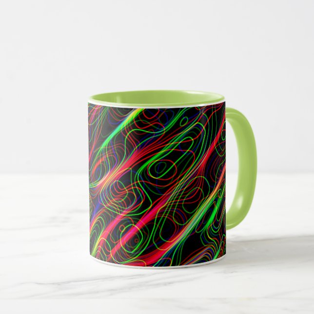 Caneca Linhas Curvas Múltiplas Neon Muito LEGAL (Frente Esquerda)