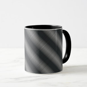 Caneca Linhas de graduação pretas e brancas ultrafinas