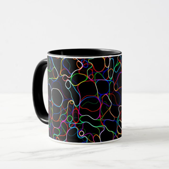 Caneca Linhas de multicor neon (Frente Esquerda)