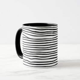 Caneca Linhas horizontais abstratas_preto