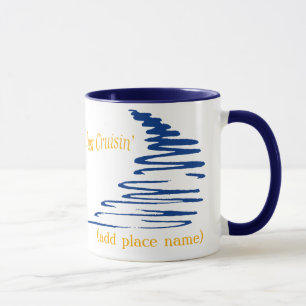 Caneca Linhas Onduladas_nomedrop modelo Just Cruisin'