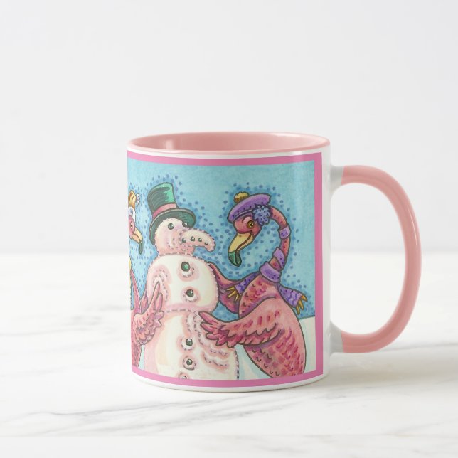 Caneca Link Flamingos Building Snowman CHRISTMAS MUG (Direita)