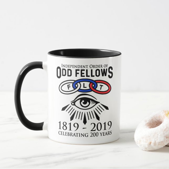Caneca Links Odd Fellows e Aniversário do 200º Ano (Com Donut)