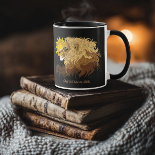 Caneca Lion Black Yellow Mandala Sun