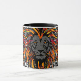 Caneca Lion Coffee Mug | Ilustração da cabeça do leão lar