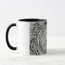 Lion Head Tribal Inspirou Clássica Mug