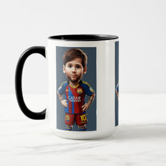Caneca Lionel Messi fofo desenho animado realista
