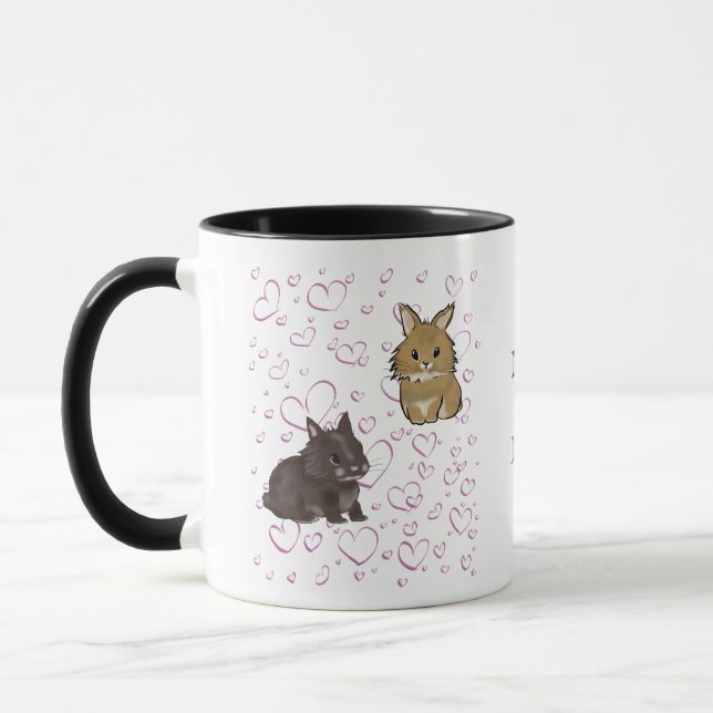 Caneca Lionhead bunnies with hearts  (Esquerda)