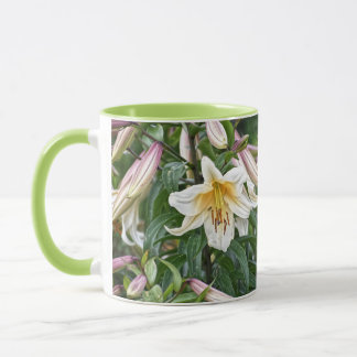 Caneca Lírio Branco Floral