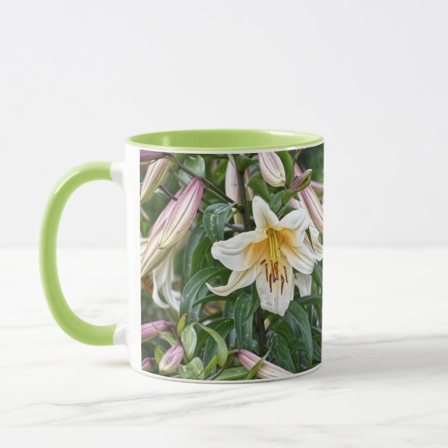 Caneca Lírio Branco Floral (Esquerda)
