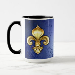 Caneca Lírio de Ouro sobre Azul