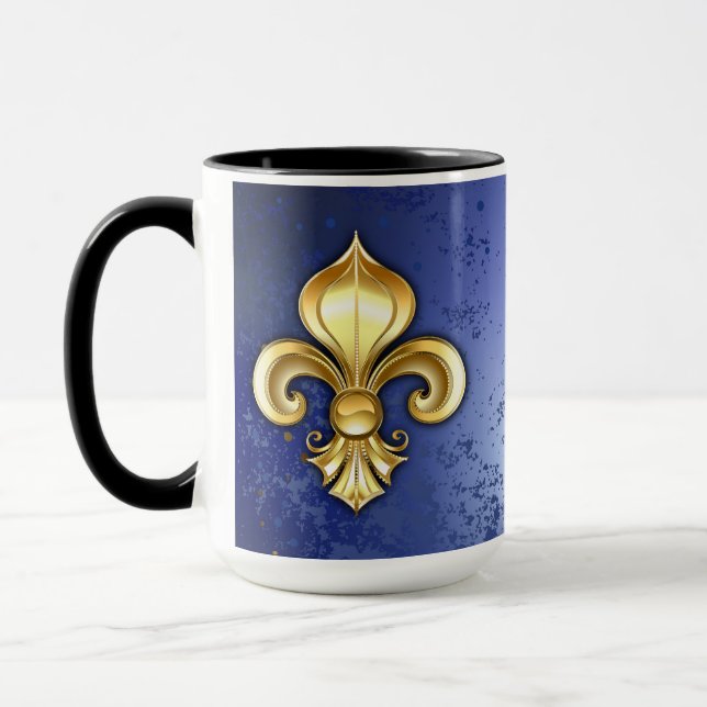 Caneca Lírio de Ouro sobre Azul (Esquerda)