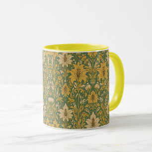 Caneca Lírio Dourado Vintage Pré-Rafaelita de William Mor