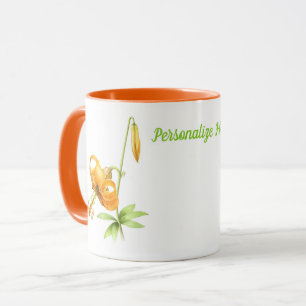 Caneca Lírio Tigre Laranja Personalizado