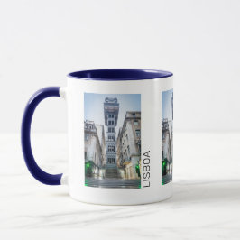 Caneca Lisboa Portugal Retro Elevador Feriado Souvenir