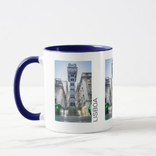 Caneca Lisboa Portugal Retro Elevador Feriado Souvenir