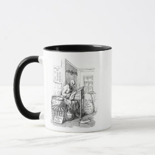 Caneca Lista de Escrevendo de Esqueleto de Morte Arte de