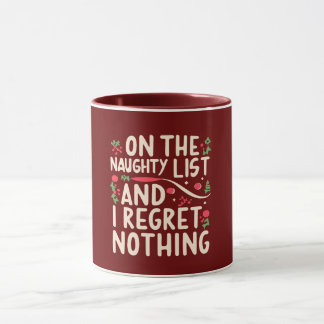 Caneca Lista Travessa E Não Me Arrependo De Nada Xmas Cri