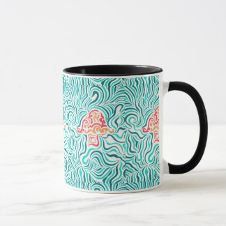 Caneca Listra e cogumelo verdes da zebra