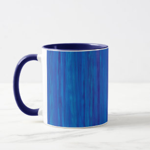 Caneca Listras azuis e azuis escuro brilhantes