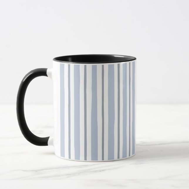 Caneca listras azul claro pastel estilo  (Esquerda)