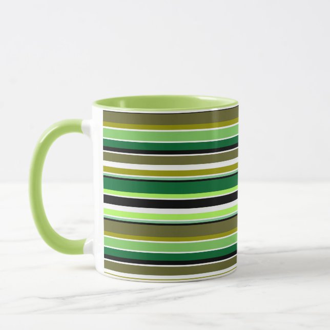 Caneca Listras brancas e verdes, brancas (Esquerda)