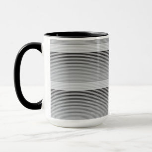 Caneca Listras Cinza, Preto e Branco