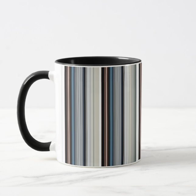 Caneca Listras cinzas brancas fofas (Esquerda)