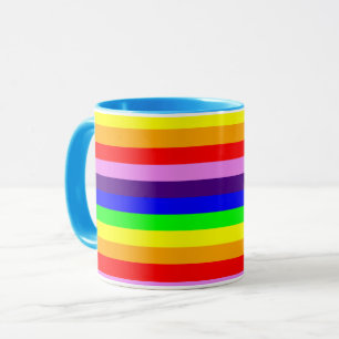 Caneca Listras de Arco-Íris Horizontais Clássicas Colorid