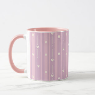 Caneca Listras de Coração Corado Padrão