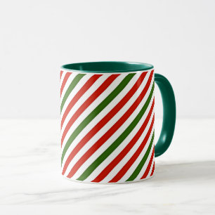 Caneca listras de cores de Natal