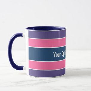 Caneca Listras de texto personalizado padrão