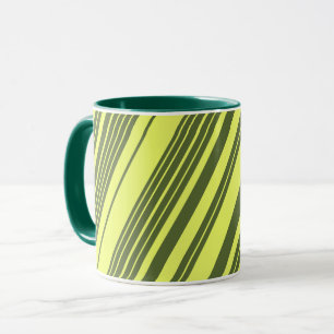 Caneca Listras de Verde Oliva e Amarelo Lima