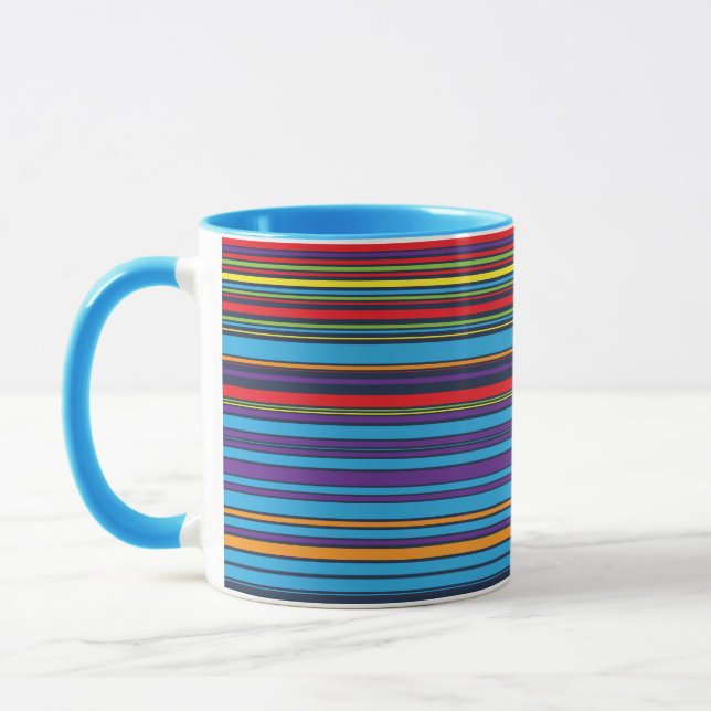 Caneca Listras de violeta azul-brancas (Esquerda)