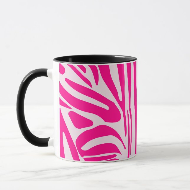 Caneca Listras de zebra rosa (Esquerda)