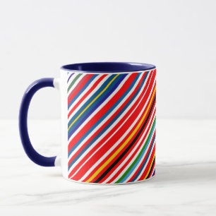 Caneca Listras decorativas coloridas fofas