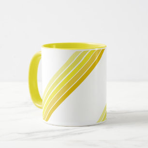 Caneca - Listras diagonais em tons de amarelo