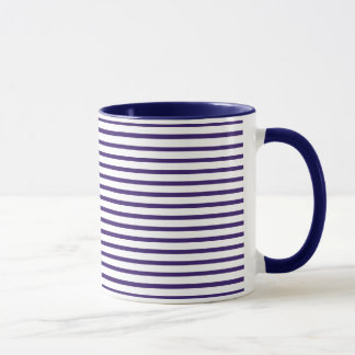 Caneca Listras do marinheiro - azuis marinhos e branco