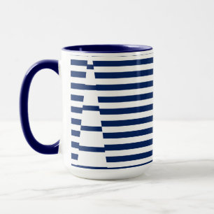 Caneca Listras em Listras em Azul e Branco