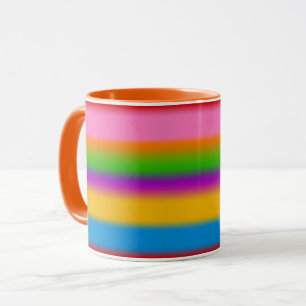 Caneca Listras Gradientes Arco-íris Multicor Vibrantes
