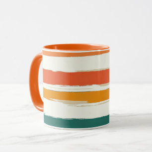 Caneca Listras Horizontais de Pincel Pintadas Abstratas B