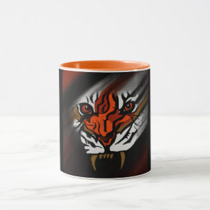 CANECA LISTRAS LARANJA E PRETO