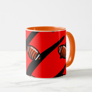 CANECA LISTRAS LARANJA E PRETO