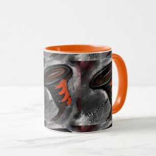 CANECA LISTRAS LARANJA E PRETO