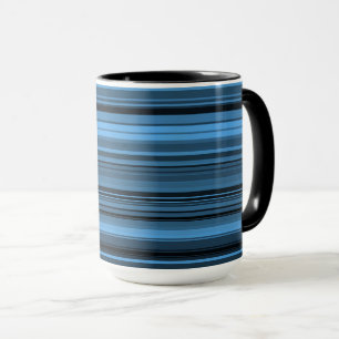 Caneca Listras Pretas Azuis