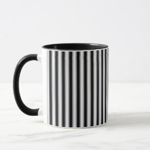 Caneca listras pretas, cinzas e brancas